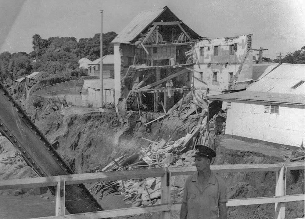 The historic Phoenix Flour Mill in Singleton was destrooyed in the 1955 flood. Image courtesy of the Singleton Historical Society.